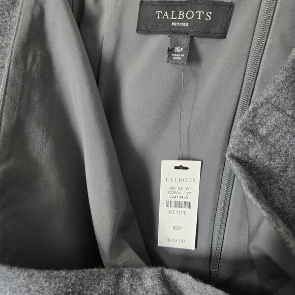 Talbots Wool Blend Sequin Pencil Skirt sz 16P Gray Scalloped Hem - Picture 10 of 15